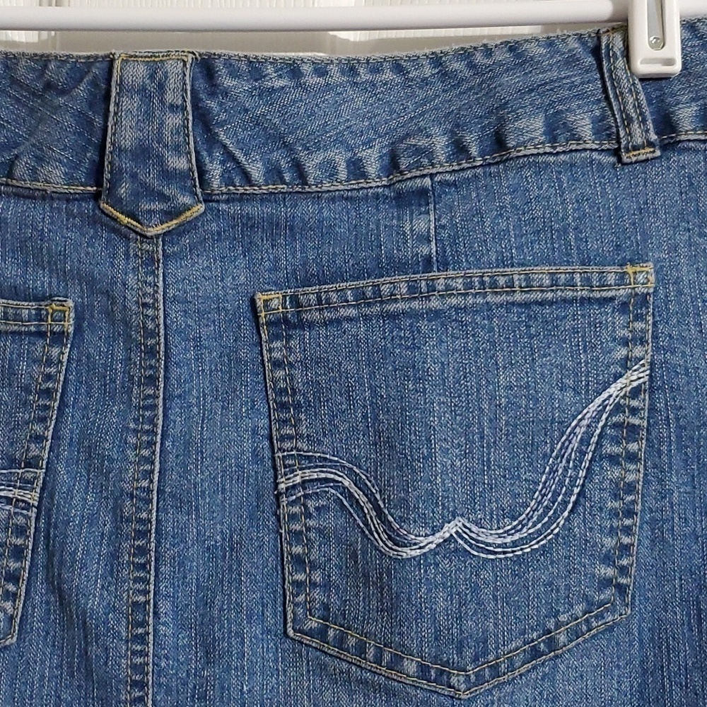 Kikit Jeans Medium Wash 5 Pocket Denim Jean Skirt Sz 14 Vintage Y2K Boho Western - Picture 7 of 11